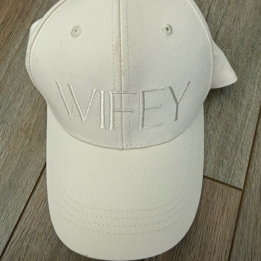 Wifey Embroidered Cream Cap